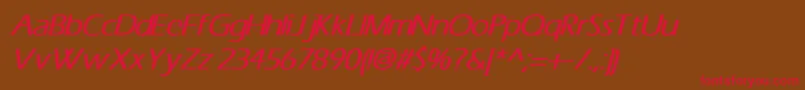 ErasBoldItalic Font – Red Fonts on Brown Background