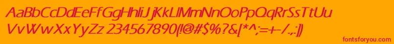 ErasBoldItalic Font – Red Fonts on Orange Background