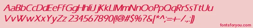 ErasBoldItalic Font – Red Fonts on Pink Background