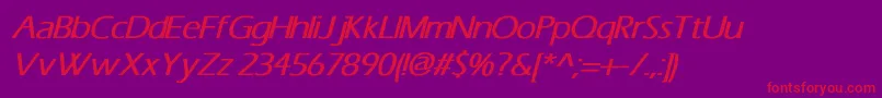 ErasBoldItalic-Schriftart – Rote Schriften auf violettem Hintergrund