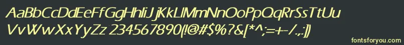 ErasBoldItalic Font – Yellow Fonts on Black Background