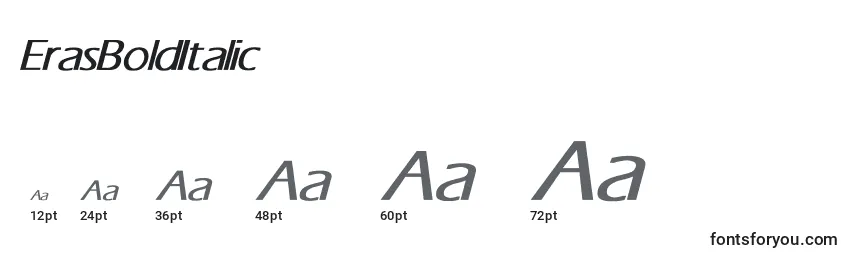 Размеры шрифта ErasBoldItalic