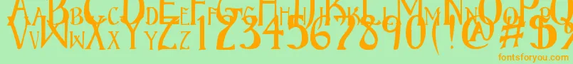 BruceScaled Font – Orange Fonts on Green Background