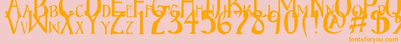 BruceScaled Font – Orange Fonts on Pink Background