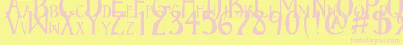 BruceScaled Font – Pink Fonts on Yellow Background