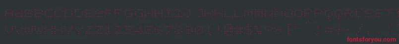 Czcionka Bpdotsunicasediamondlight – czerwone czcionki na czarnym tle