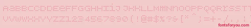 Czcionka Bpdotsunicasediamondlight – czerwone czcionki na różowym tle