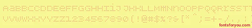 Czcionka Bpdotsunicasediamondlight – czerwone czcionki na żółtym tle