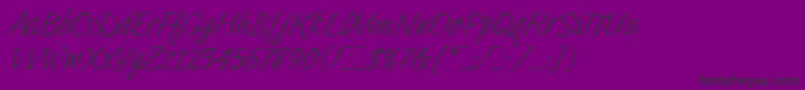 IndyItalicLetPlain.1.0-Schriftart – Schwarze Schriften auf violettem Hintergrund