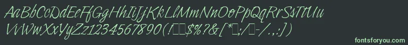 Czcionka IndyItalicLetPlain.1.0 – zielone czcionki na czarnym tle
