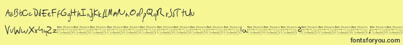 フォントRedDragon – 黒い文字の黄色い背景