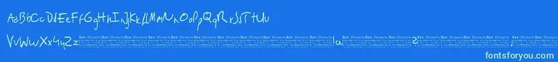 RedDragon-Schriftart – Grüne Schriften auf blauem Hintergrund