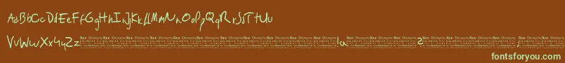 RedDragon Font – Green Fonts on Brown Background