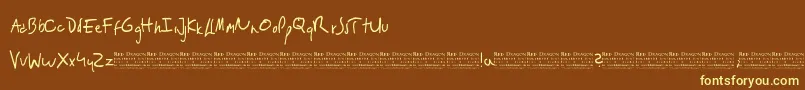 RedDragon Font – Yellow Fonts on Brown Background