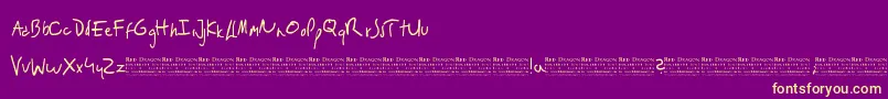 RedDragon-Schriftart – Gelbe Schriften auf violettem Hintergrund