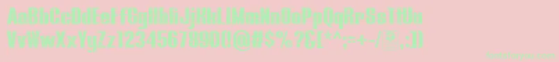 BluefishBlackScratchedDemo Font – Green Fonts on Pink Background