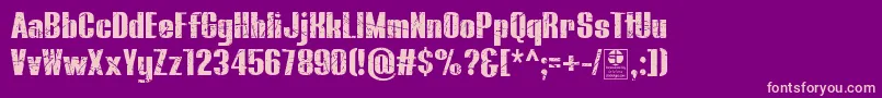 BluefishBlackScratchedDemo Font – Pink Fonts on Purple Background