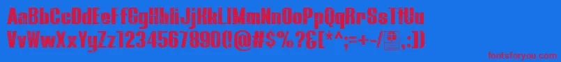 BluefishBlackScratchedDemo Font – Red Fonts on Blue Background