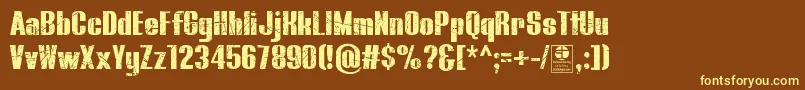 BluefishBlackScratchedDemo Font – Yellow Fonts on Brown Background