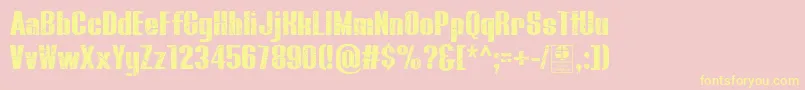 BluefishBlackScratchedDemo Font – Yellow Fonts on Pink Background