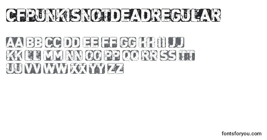 Czcionka CfpunkisnotdeadRegular – alfabet, cyfry, specjalne znaki