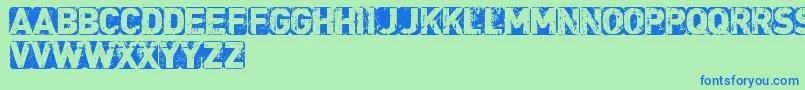 CfpunkisnotdeadRegular Font – Blue Fonts on Green Background