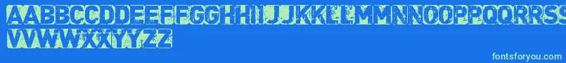 CfpunkisnotdeadRegular Font – Green Fonts on Blue Background