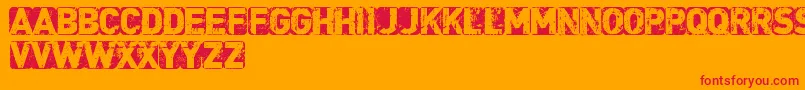 CfpunkisnotdeadRegular Font – Red Fonts on Orange Background