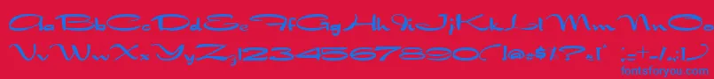 NadejdaB Font – Blue Fonts on Red Background