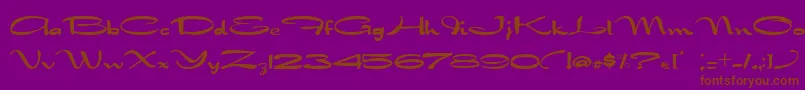 NadejdaB-fontti – ruskeat fontit violetilla taustalla
