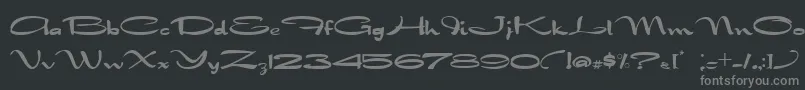 フォントNadejdaB – 黒い背景に灰色の文字