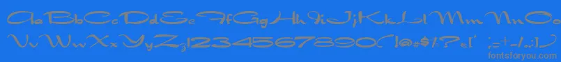 フォントNadejdaB – 青い背景に灰色の文字