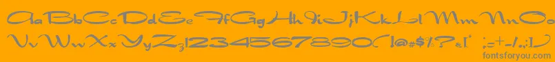 NadejdaB-Schriftart – Graue Schriften auf orangefarbenem Hintergrund