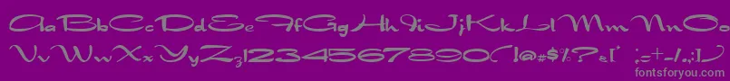 NadejdaB Font – Gray Fonts on Purple Background