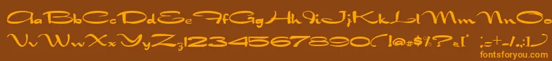 NadejdaB Font – Orange Fonts on Brown Background