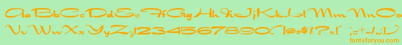NadejdaB Font – Orange Fonts on Green Background