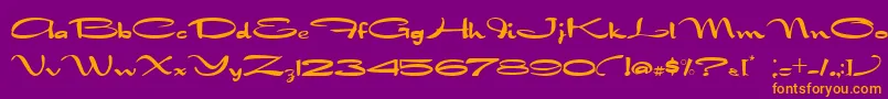 NadejdaB Font – Orange Fonts on Purple Background