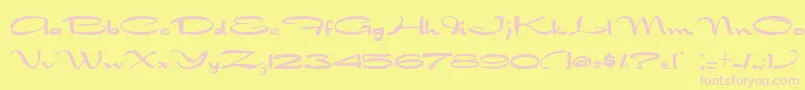 NadejdaB Font – Pink Fonts on Yellow Background