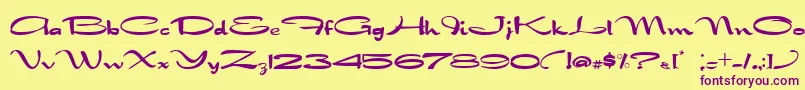 NadejdaB Font – Purple Fonts on Yellow Background