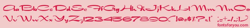 NadejdaB Font – Red Fonts on Pink Background