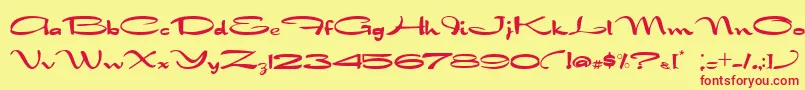 NadejdaB Font – Red Fonts on Yellow Background