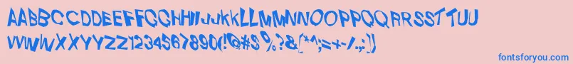 Police VtcDizplacedRegular – polices bleues sur fond rose