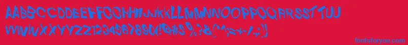 VtcDizplacedRegular Font – Blue Fonts on Red Background