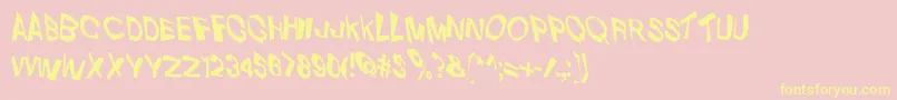 VtcDizplacedRegular Font – Yellow Fonts on Pink Background