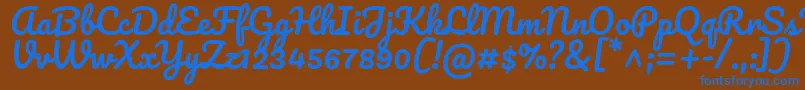 PacificoRegular Font – Blue Fonts on Brown Background