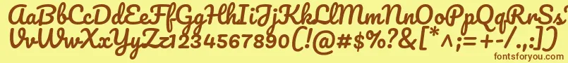 PacificoRegular Font – Brown Fonts on Yellow Background