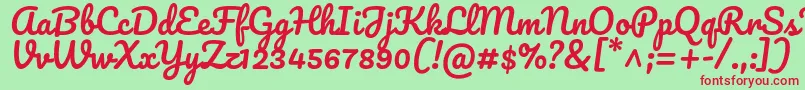 PacificoRegular Font – Red Fonts on Green Background