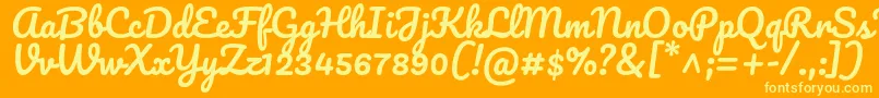 PacificoRegular Font – Yellow Fonts on Orange Background