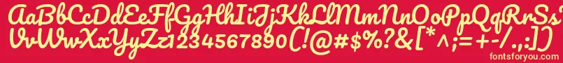 PacificoRegular Font – Yellow Fonts on Red Background