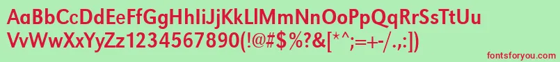 Urwgrotesktextnar Font – Red Fonts on Green Background